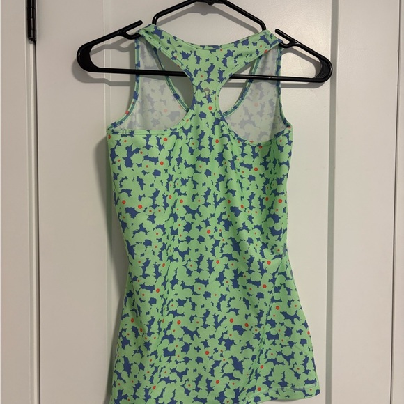 Ivivva by Lululemon Racerback Summer Athletic Green FloralTank Top Girls Size 14 - Picture 6 of 7